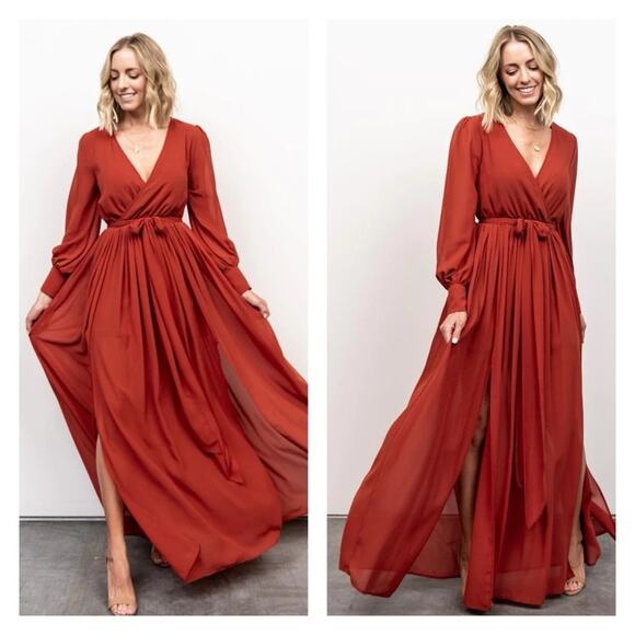 Baltic Born Mustard Yellow Celine Maxi Dress Sz.2X NWT - Picture 4 of 16